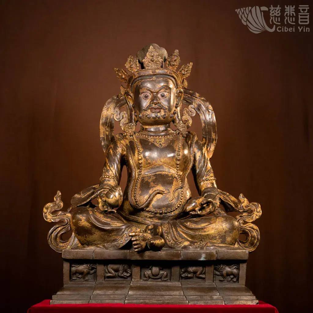 18世紀銅漆金黃財神像