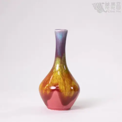 彩虹釉陶瓷聚寶瓶