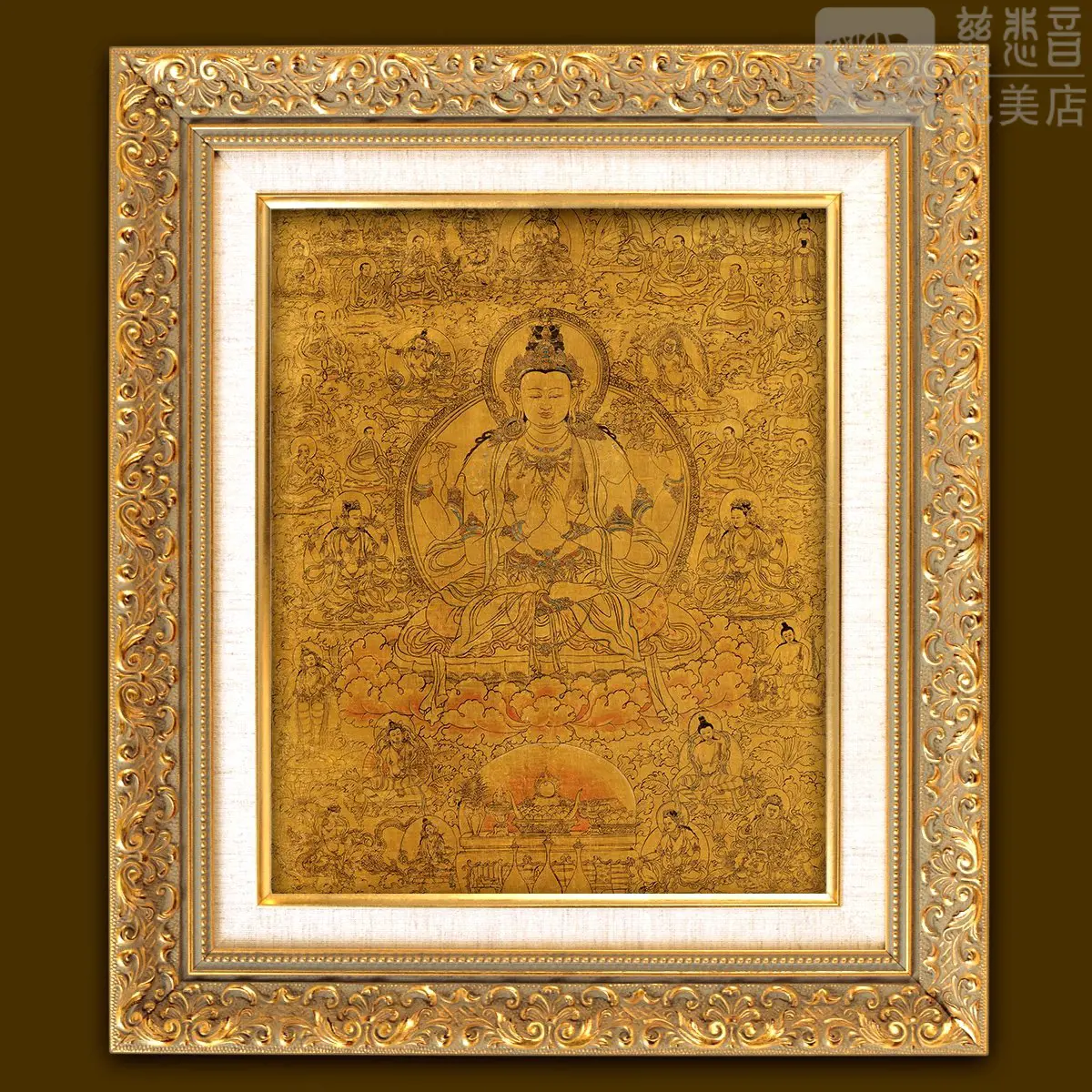 The Ming Dynasty Four-Arm Guanyin Bodhisattva Golden Thangka (S)