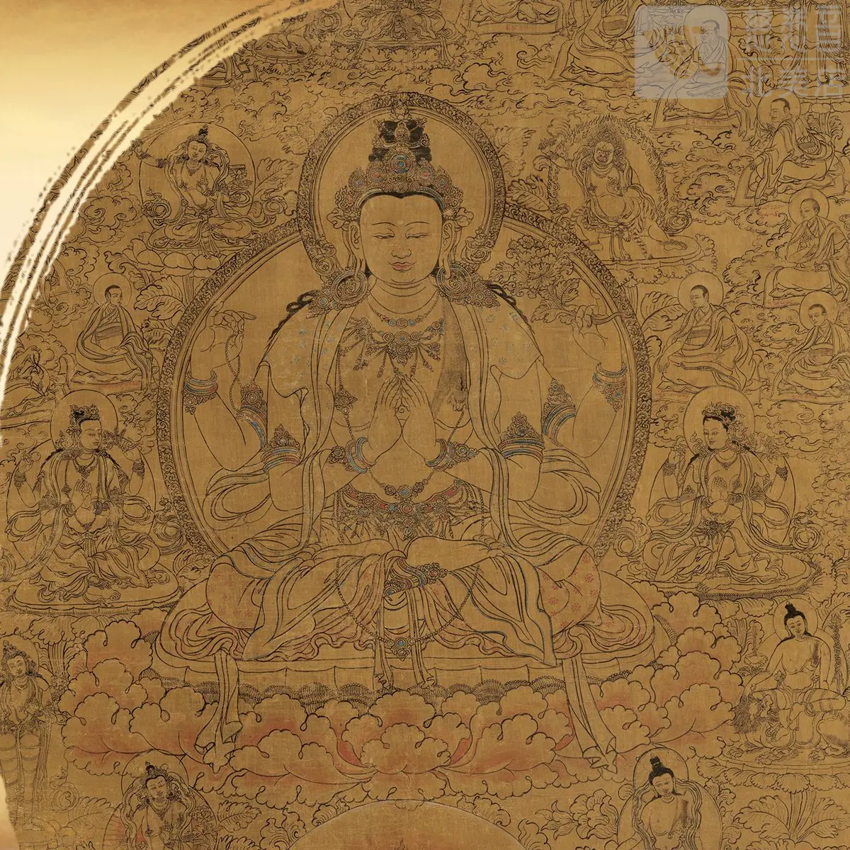 The Ming Dynasty Four-Arm Guanyin Bodhisattva Golden Thangka (S)