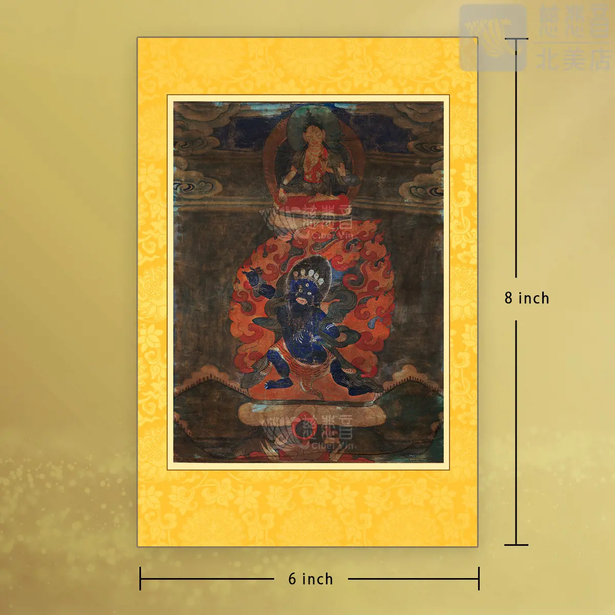 Tibetan Mahakala Buddha Thangka (printed copy) - Specially Blessed - S